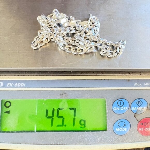 VTG Sterling Silver 925 Heavy Curb Link Chain Necklace Size 24" Length - Picture 12 of 12